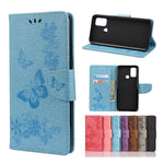 Imprint Butterfly Pattern Leather Wallet Phone Shell for Oppo A53s