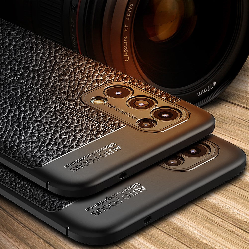 Blødt TPU-mobilcover med stødpuder i alle fire hjørner og litchi-tekstur til OPPO Reno 5 5G/Reno5 4G/Reno5 K/Find X3 Lite