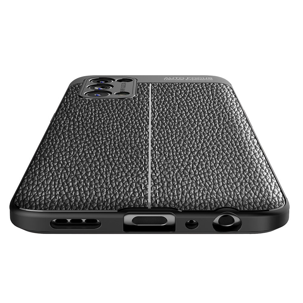 Blødt TPU-mobilcover med stødpuder i alle fire hjørner og litchi-tekstur til OPPO Reno 5 5G/Reno5 4G/Reno5 K/Find X3 Lite