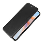 Full Coverage Auto-absorbed Carbon Fiber Leather Card Holder Cover Case for OPPO Reno 5 5G/Reno5 4G/Reno5 K/Find X3 Lite