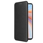 Full Coverage Auto-absorbed Carbon Fiber Leather Card Holder Cover Case for OPPO Reno 5 5G/Reno5 4G/Reno5 K/Find X3 Lite