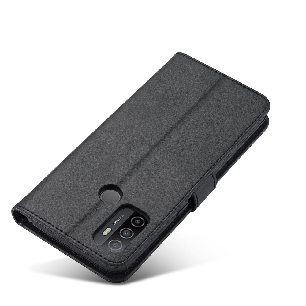 LC.IMEEKE Wallet Stand Leather Shell Cell Phone Cover Case for Oppo A32 (2020) / A33 (2020) / A53 (2020) / A53s