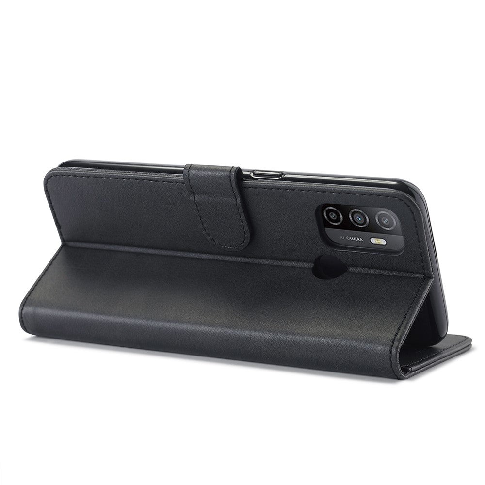 LC.IMEEKE Wallet Stand Leather Shell Cell Phone Cover Case for Oppo A32 (2020) / A33 (2020) / A53 (2020) / A53s