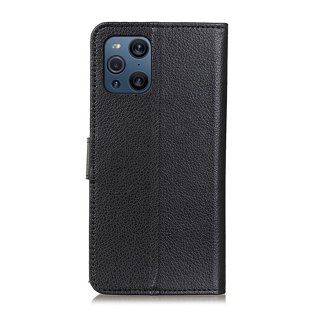 Wallet Stand Design Folio Flip Litchi Skin Leather Case Protective Shell for Oppo Find X3/Find X3 Pro