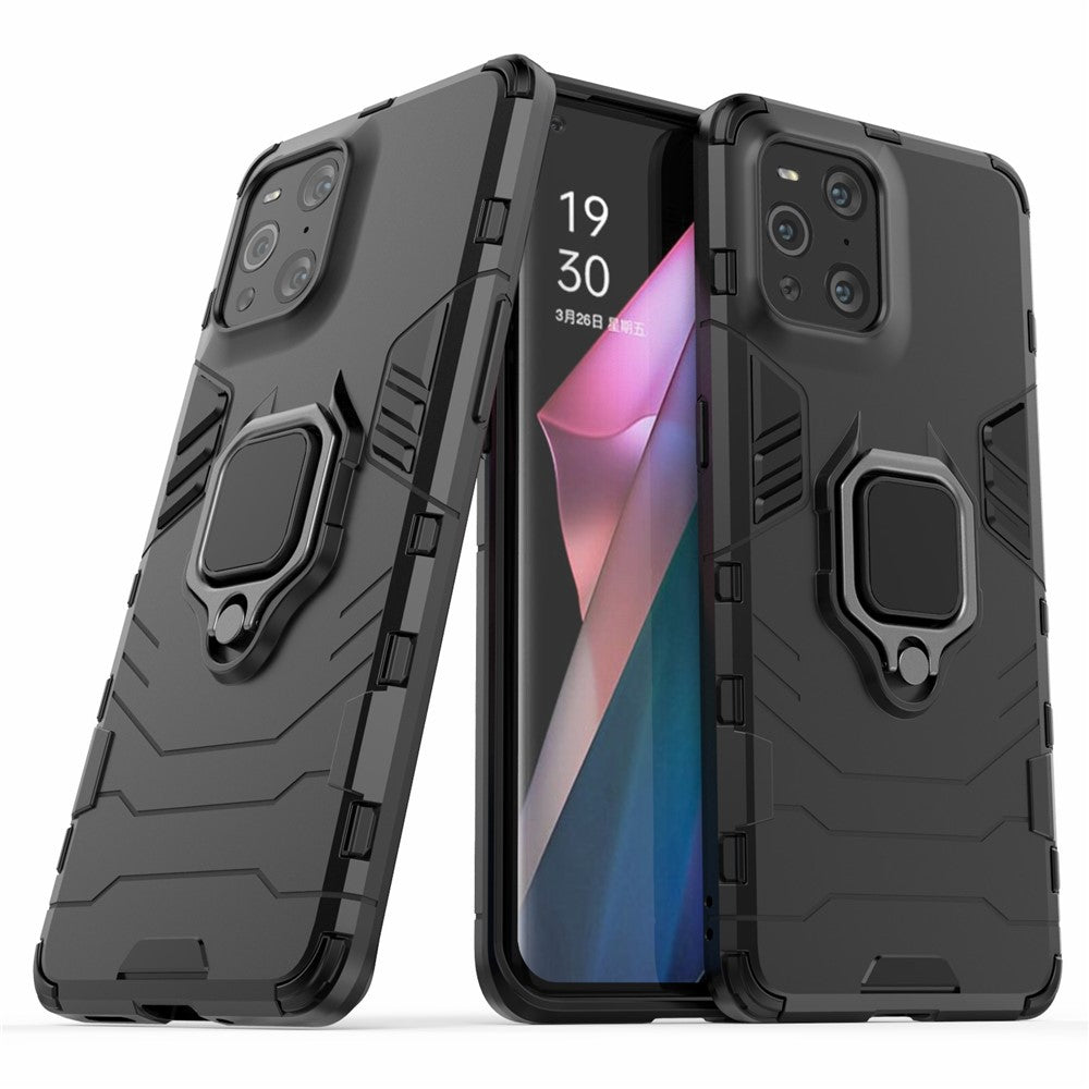 Cool Guard PC + TPU Combo Kickstand Hybrid Telefon Cover Etui til Oppo Find X3/X3 Pro