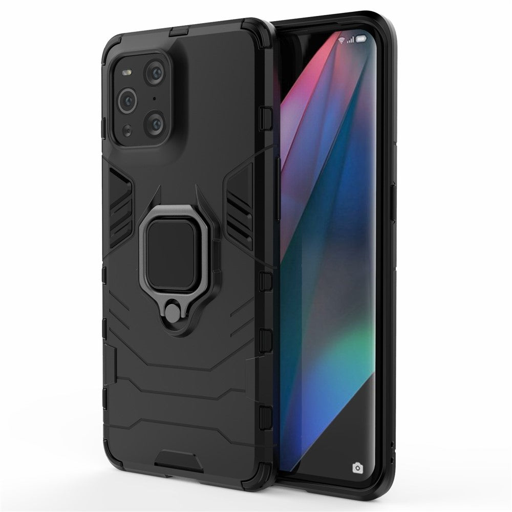 Cool Guard PC + TPU Combo Kickstand Hybrid Telefon Cover Etui til Oppo Find X3/X3 Pro