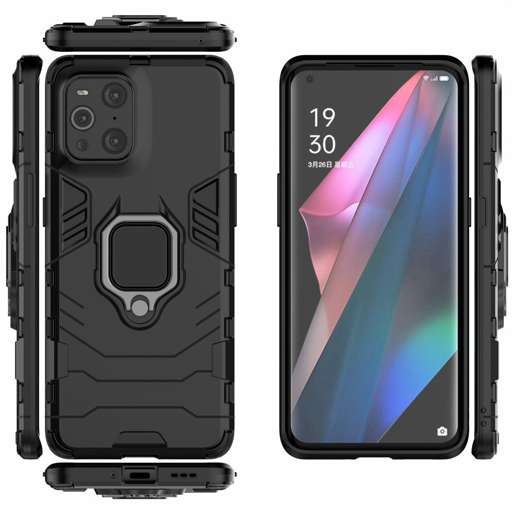 Cool Guard PC + TPU Combo Kickstand Hybrid Telefon Cover Etui til Oppo Find X3/X3 Pro