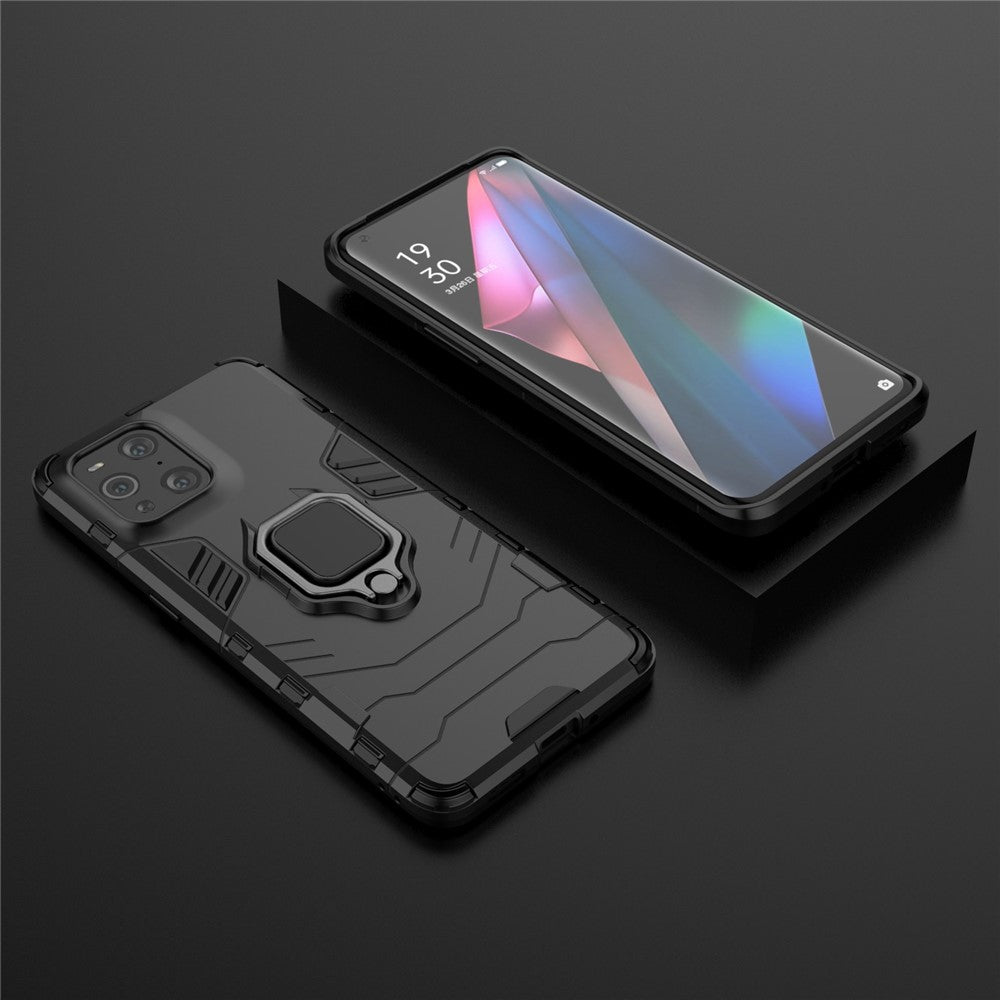 Cool Guard PC + TPU Combo Kickstand Hybrid Telefon Cover Etui til Oppo Find X3/X3 Pro