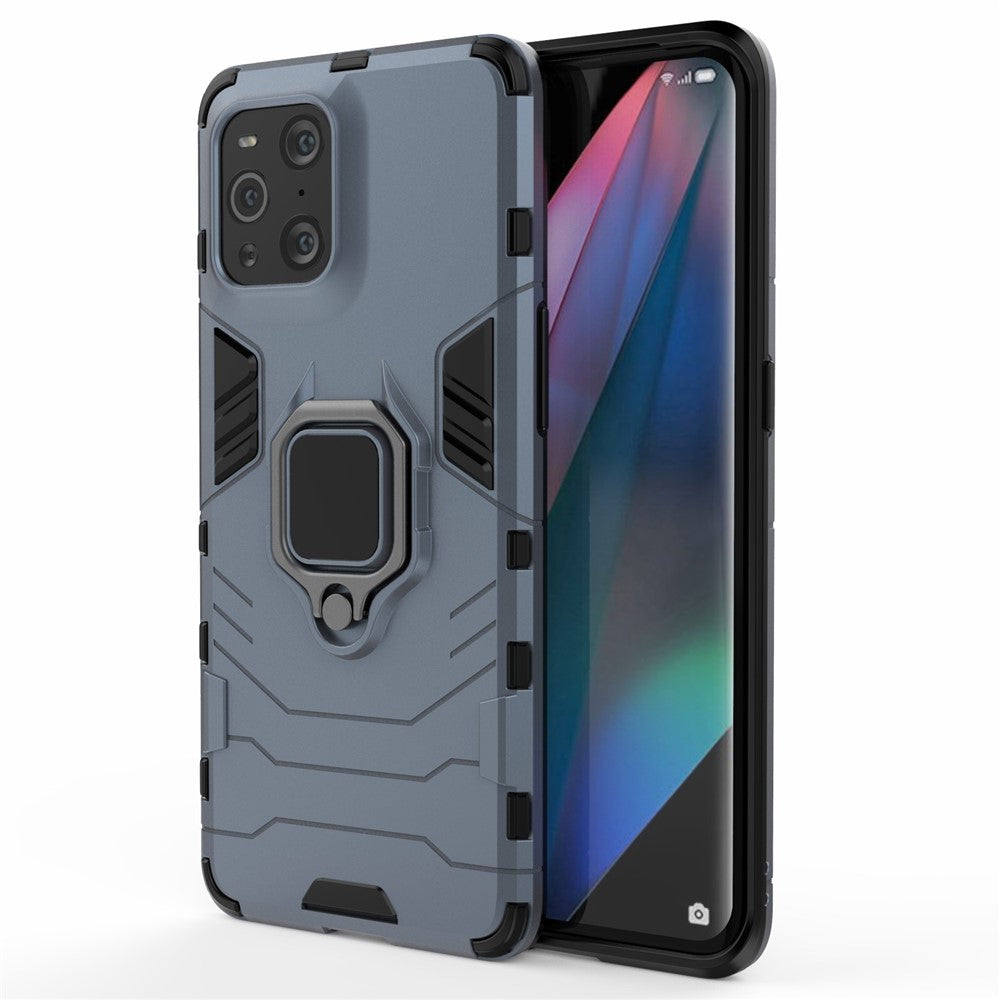 Cool Guard PC + TPU Combo Kickstand Hybrid Telefon Cover Etui til Oppo Find X3/X3 Pro