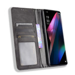 Magnetic Vintage Style Phone Case Wallet Stand Leather Cover for Oppo Find X3 / X3 Pro
