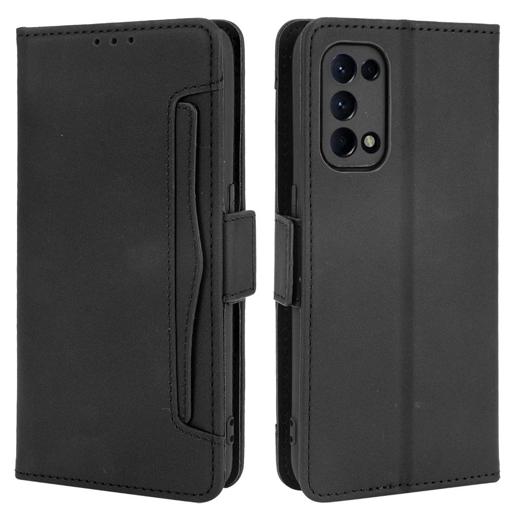 Leather Wallet Protective Case with Multiple Card Slots for Oppo Reno5 4G / Reno5 K / Reno5 5G / Find X3 Lite Stand Function Phone Cover