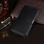IDEWEI Folio Flip Crazy Horse Texture Leather Mobile Casing with Wallet Stand for Oppo Find X3 Neo