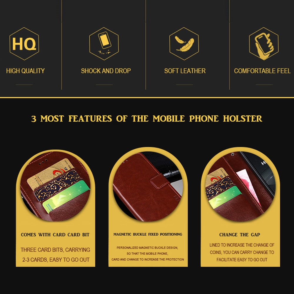 IDEWEI Folio Flip Crazy Horse Texture Leather Mobile Casing with Wallet Stand for Oppo Find X3 Neo