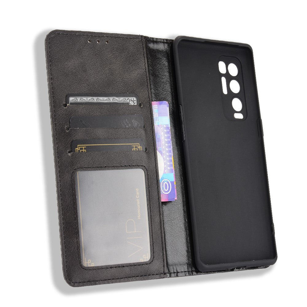 Vintage Style PU Leather Wallet Case for OPPO Reno5 Pro Plus/Find X3 Neo