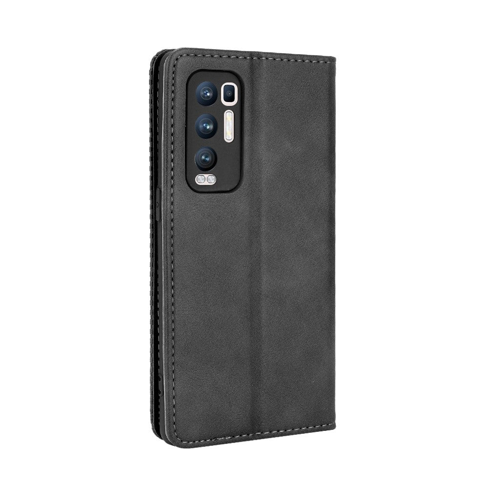 Vintage Style PU Leather Wallet Case for OPPO Reno5 Pro Plus/Find X3 Neo