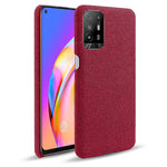 Well-Protected Plain Cloth Texture Plastic Hard Cover Case for Oppo F19 Pro+ 5G / Reno5 Z / A94 5G