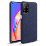 Well-Protected Plain Cloth Texture Plastic Hard Cover Case for Oppo F19 Pro+ 5G / Reno5 Z / A94 5G