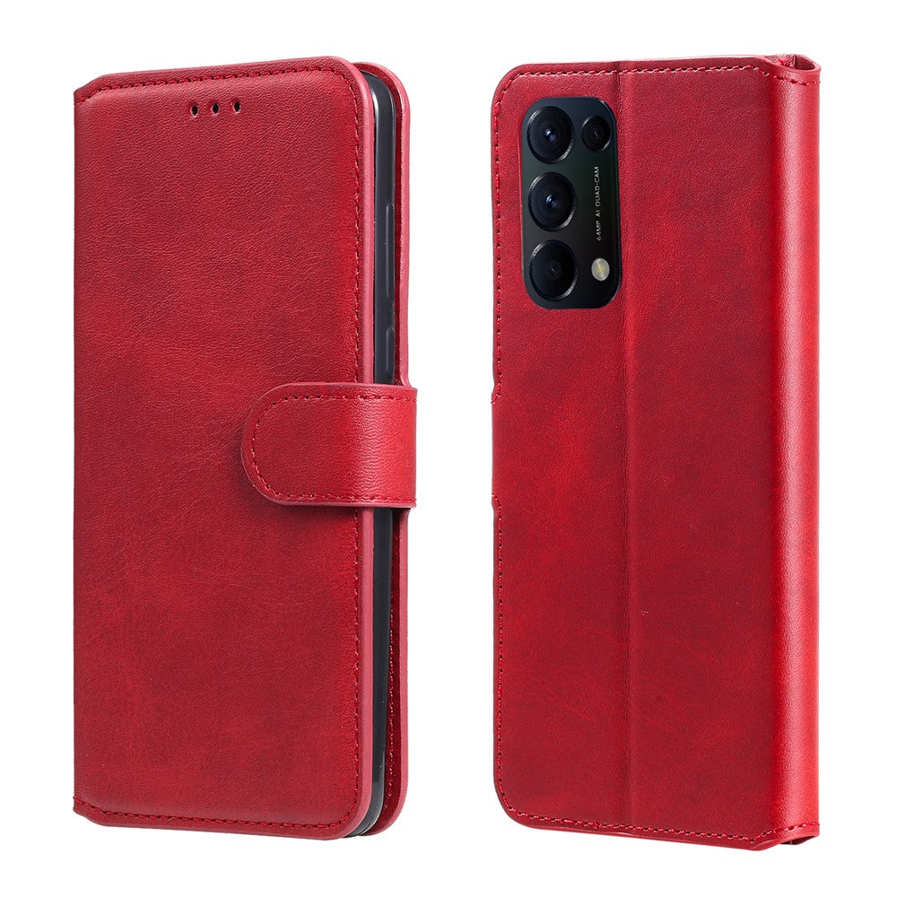 Fuldt beskyttende læderetui med pungdesign og foldbart cover til Oppo Reno5 K/Reno5 4G/Reno5 5G/Find X3 Lite