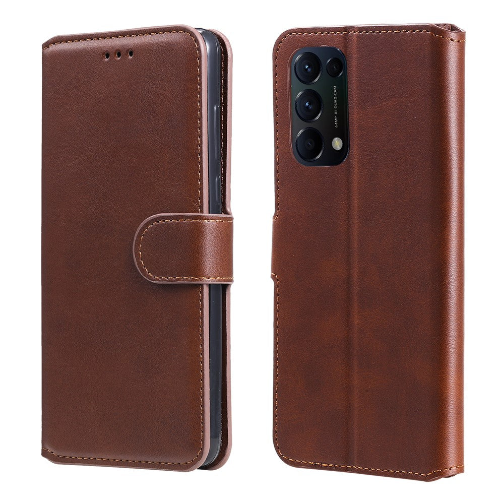 Fuldt beskyttende læderetui med pungdesign og foldbart cover til Oppo Reno5 K/Reno5 4G/Reno5 5G/Find X3 Lite