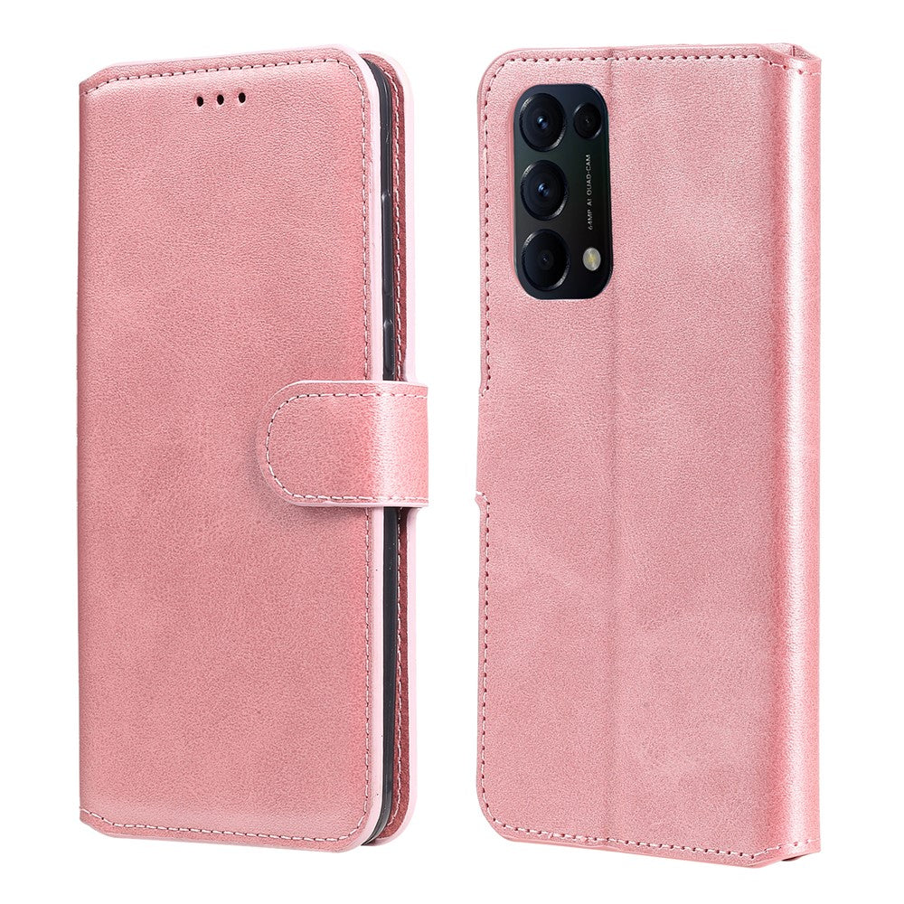 Fuldt beskyttende læderetui med pungdesign og foldbart cover til Oppo Reno5 K/Reno5 4G/Reno5 5G/Find X3 Lite