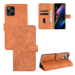 Skin-touch Feeling Leather Wallet Case Phone Cover with Supporting Stand for Oppo Find X3 Pro / Find X3