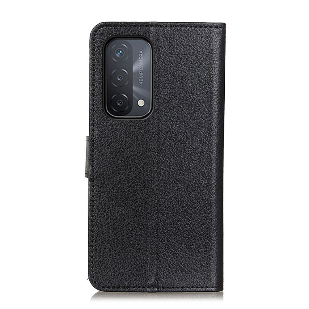 Litchi Skin Leather Full-Protection Phone Shell Case  Cover with Wallet Stand for Oppo A93 5G / A54 5G / A74 5G
