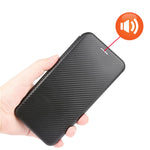 Carbon Fiber Texture Leather Auto-absorbed Case with Card Holder and Ring Strap for Oppo Find X3/Find X3 Pro