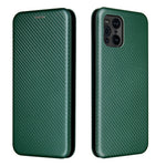 Carbon Fiber Texture Leather Auto-absorbed Case with Card Holder and Ring Strap for Oppo Find X3/Find X3 Pro