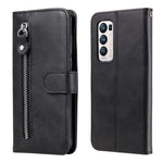 Zipper Pocket Full-Protection Leather Wallet Stand Phone Case Shell for Oppo Reno5 Pro+ 5G/Find X3 Neo