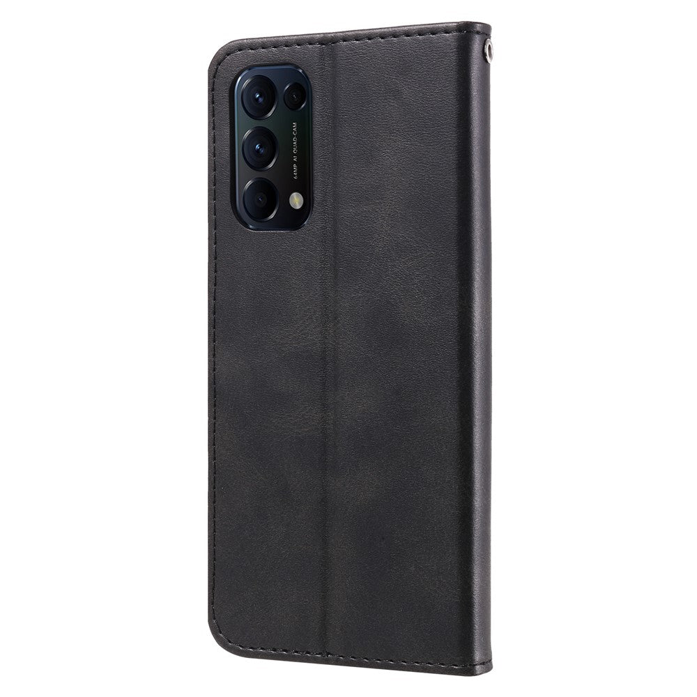 Plånboksfodral i läder med dragkedja och ficka, skyddande design för Oppo Reno5 5G/Reno5 4G/Reno5 K/Find X3 Lite