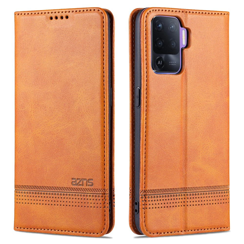 AZNS Självabsorberande Magnetiskt Stativ Läderfodral med Plånboksdesign till Oppo A94/F19 Pro/Reno5 Lite