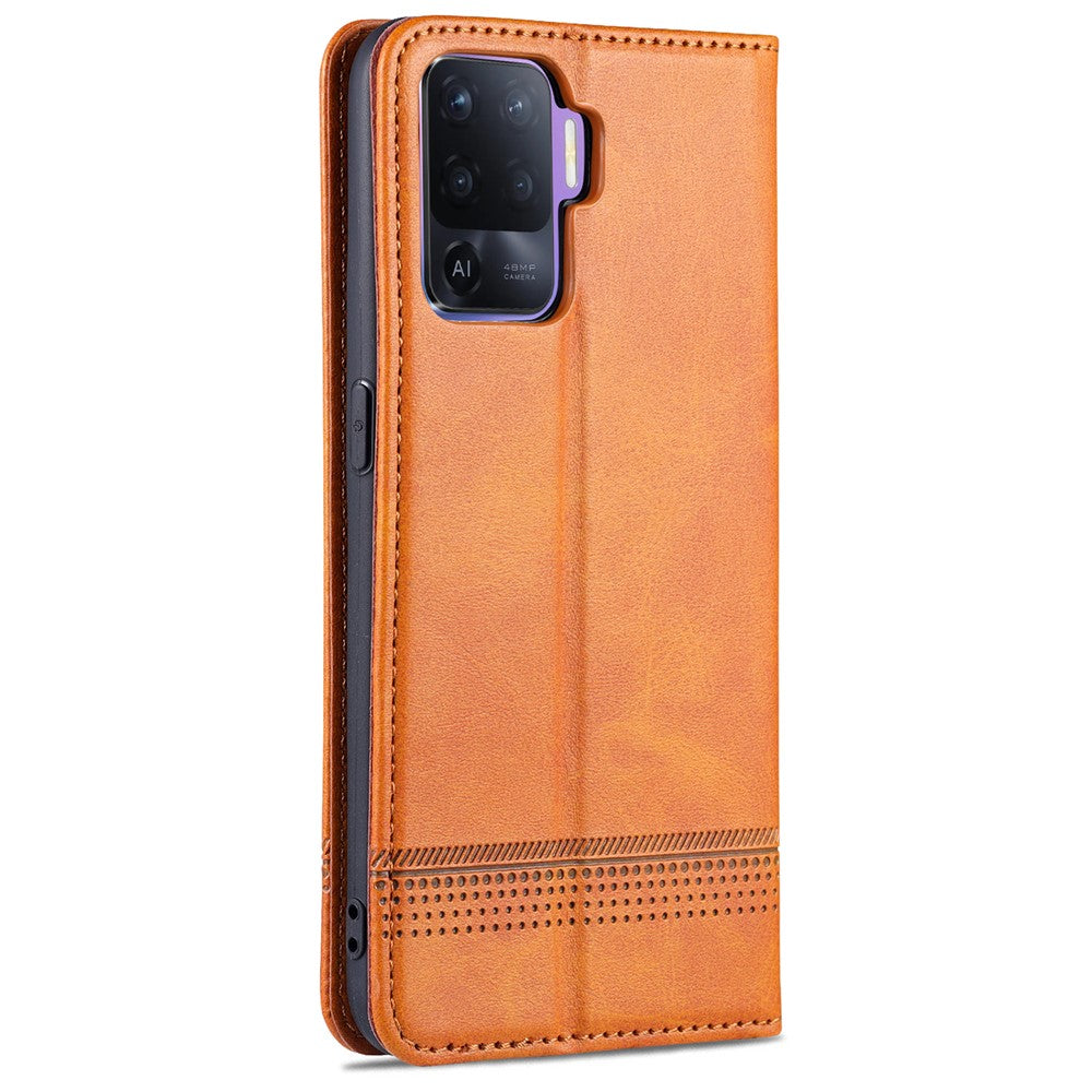 AZNS Självabsorberande Magnetiskt Stativ Läderfodral med Plånboksdesign till Oppo A94/F19 Pro/Reno5 Lite