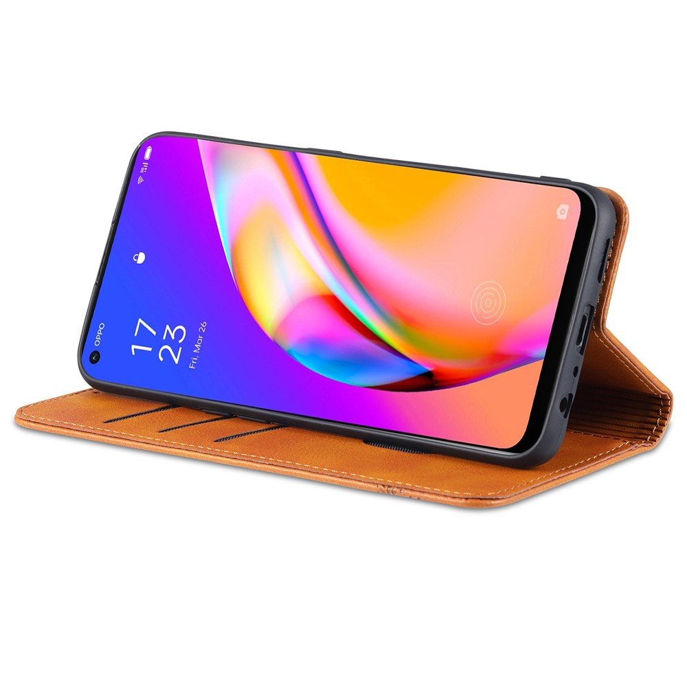 AZNS Självabsorberande Magnetiskt Stativ Läderfodral med Plånboksdesign till Oppo A94/F19 Pro/Reno5 Lite