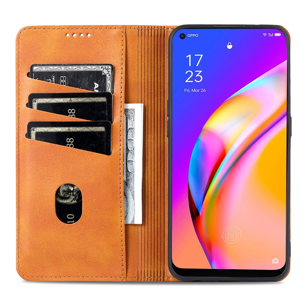 AZNS Självabsorberande Magnetiskt Stativ Läderfodral med Plånboksdesign till Oppo A94/F19 Pro/Reno5 Lite