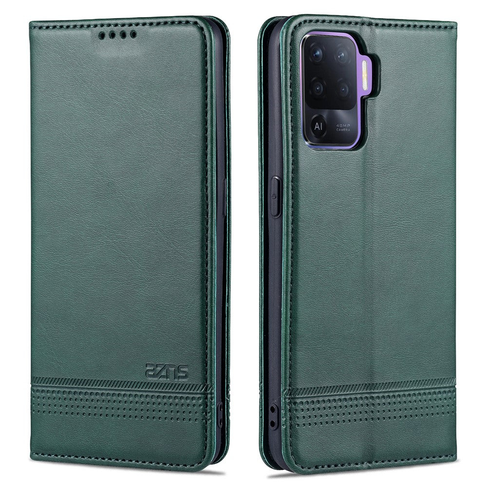 AZNS Självabsorberande Magnetiskt Stativ Läderfodral med Plånboksdesign till Oppo A94/F19 Pro/Reno5 Lite