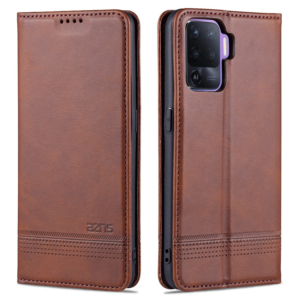 AZNS Självabsorberande Magnetiskt Stativ Läderfodral med Plånboksdesign till Oppo A94/F19 Pro/Reno5 Lite