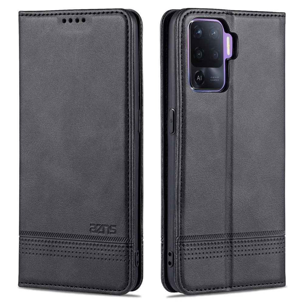 AZNS Självabsorberande Magnetiskt Stativ Läderfodral med Plånboksdesign till Oppo A94/F19 Pro/Reno5 Lite
