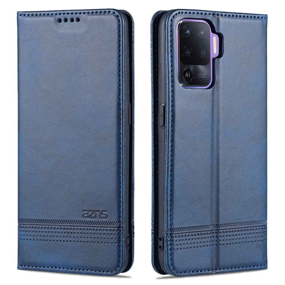 AZNS Självabsorberande Magnetiskt Stativ Läderfodral med Plånboksdesign till Oppo A94/F19 Pro/Reno5 Lite