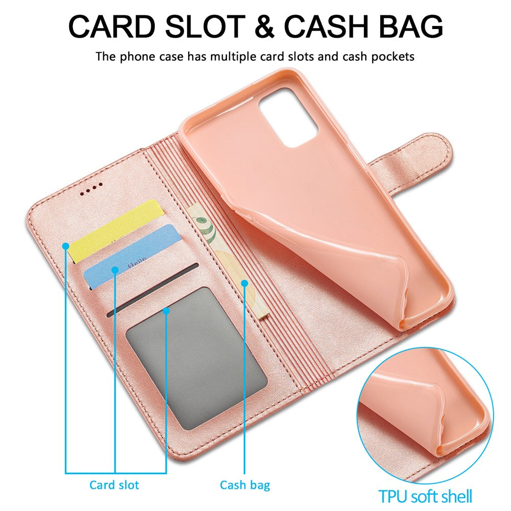 LC.IMEEKE til Oppo A74 5G/A93 5G/A54 5G Praktisk Pung-stativ Design Læder Mobiltelefon Cover