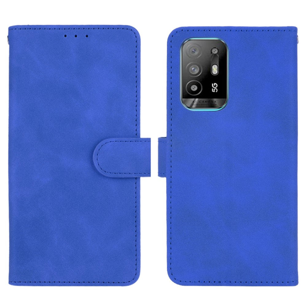 Pung-telefoncover med støttefod og "skin-touch"-overflade til Oppo F19 Pro+ 5G / A94 5G