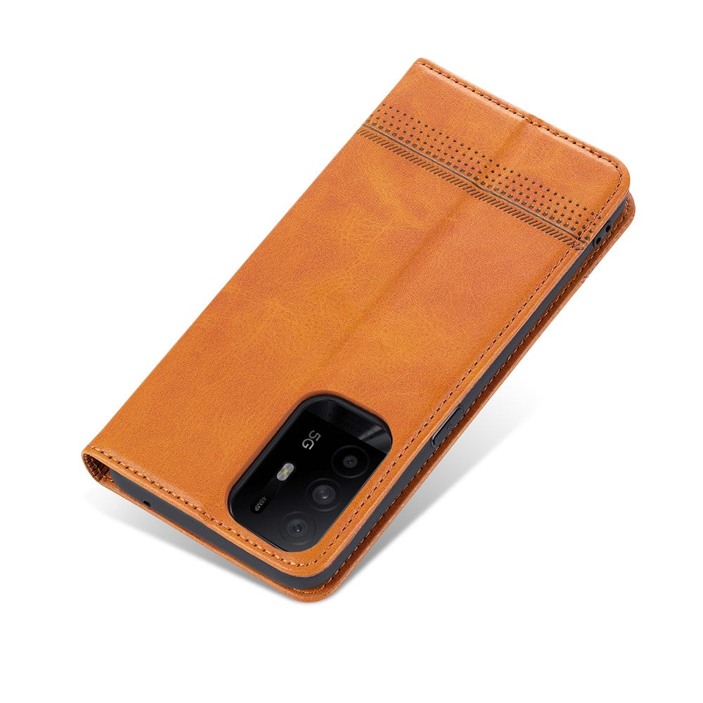 AZNS Auto-absorbed Magnet Well-Protected Full Protection Leather Stand Mobile Shell Case for Oppo A94 5G/A95 5G