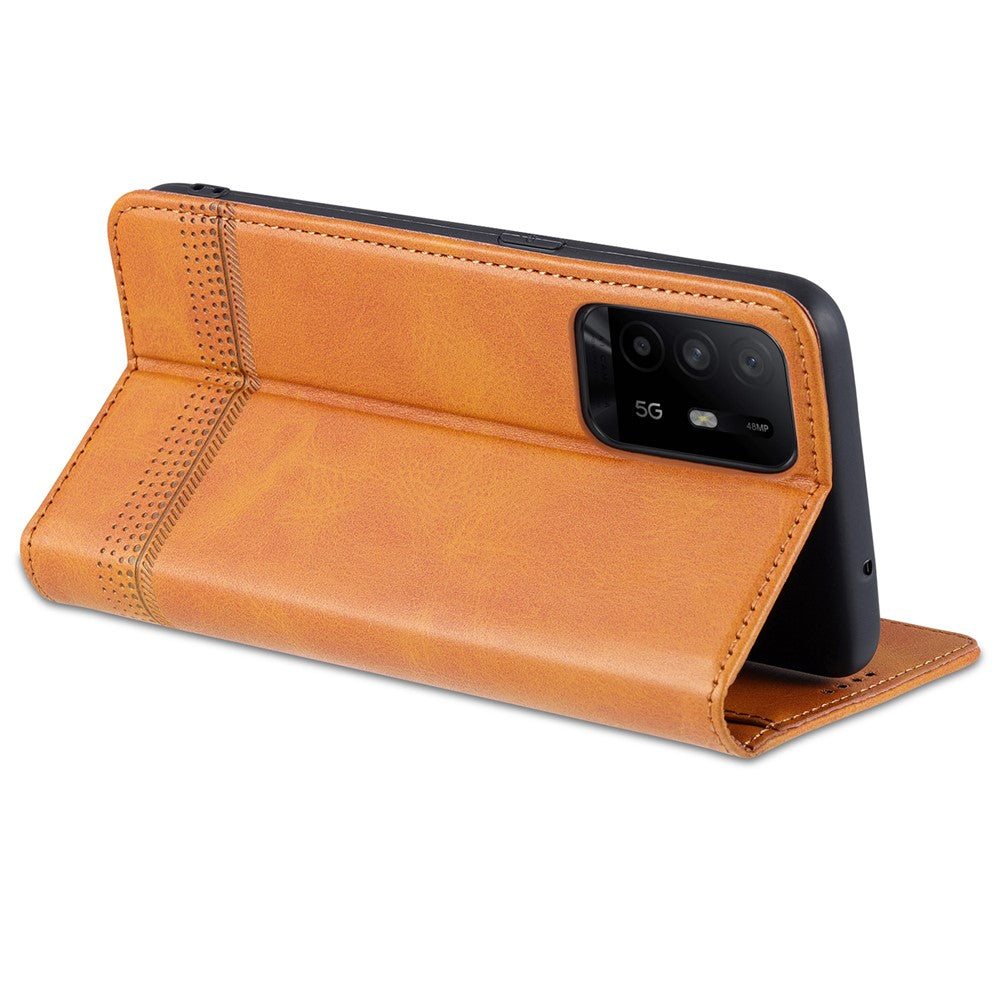 AZNS Auto-absorbed Magnet Well-Protected Full Protection Leather Stand Mobile Shell Case for Oppo A94 5G/A95 5G