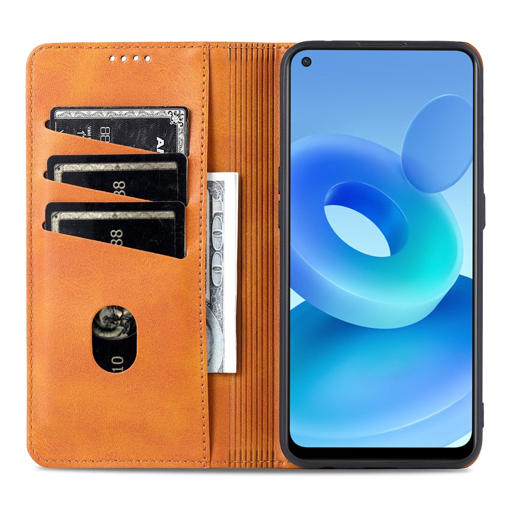 AZNS Auto-absorbed Magnet Well-Protected Full Protection Leather Stand Mobile Shell Case for Oppo A94 5G/A95 5G
