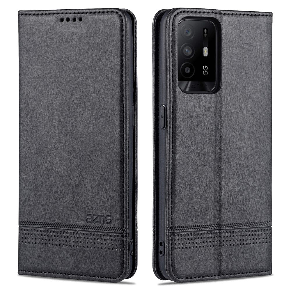 AZNS Auto-absorbed Magnet Well-Protected Full Protection Leather Stand Mobile Shell Case for Oppo A94 5G/A95 5G