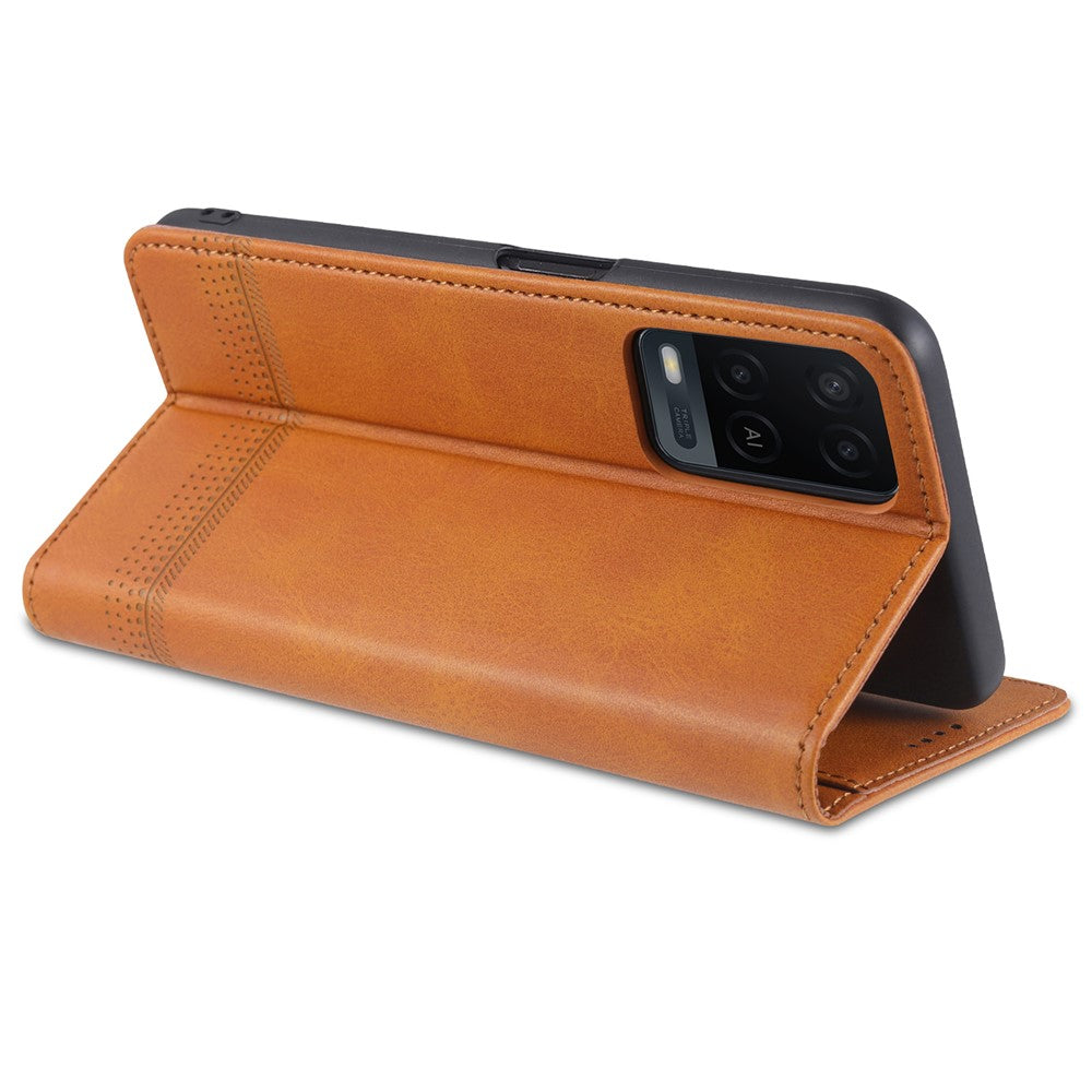 AZNS Auto-absorbed Leather Wallet Phone Case for Oppo A54 4G