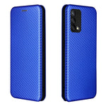 Självabsorberande kolfiberstruktur, stötsäkert läderfodral med korthållare och ringrem för Oppo F19/A74 4G