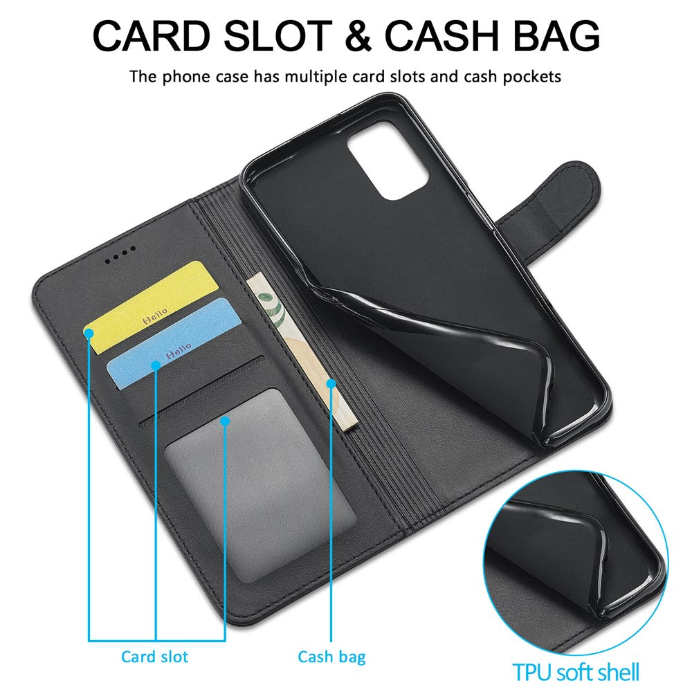 LC.IMEEKE Wallet Stand Leather Phone Casing Shell for Oppo A55 5G/A54 4G