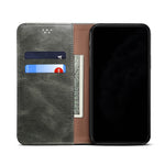 Oil Wax Surface PU Leather + Inner Soft TPU Phone Cover Case with Wallet Stand for Oppo F19/A74 4G