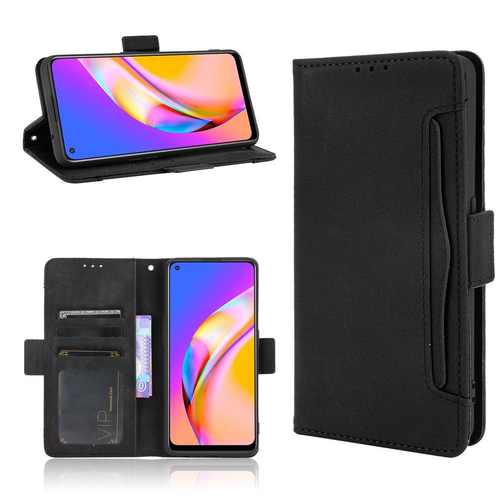 Leather Phone Wallet Design Stand Feature Protective Cover Case with Multiple Card Slots for Oppo A94 5G/Reno5 Z/F19 Pro+ 5G