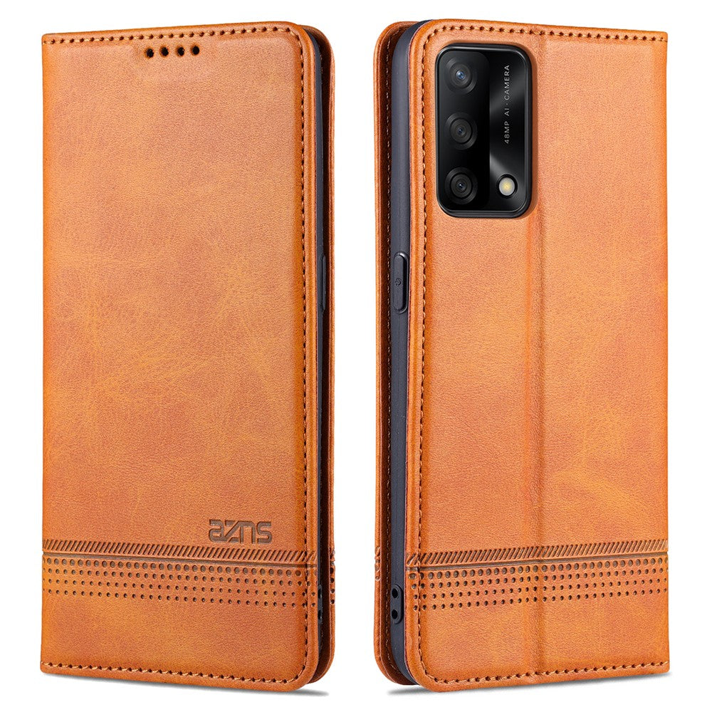 AZNS För Oppo A74 4G / Oppo F19 mobilskal Magnetiskt Absorberande Vikbart Stativ Flipfodral PU-läder mobilskydd med Plånbok